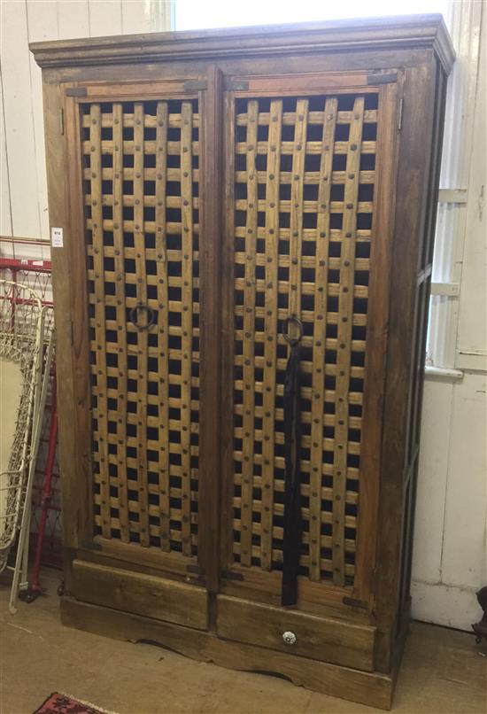 Large Indian teak two door cupboard